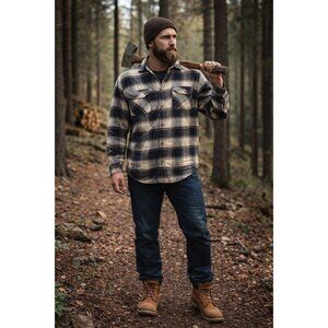 Jachs MFG Heritage Flannel Shirt Mens M Plaid Workwear Grunge Classic Lumberjack